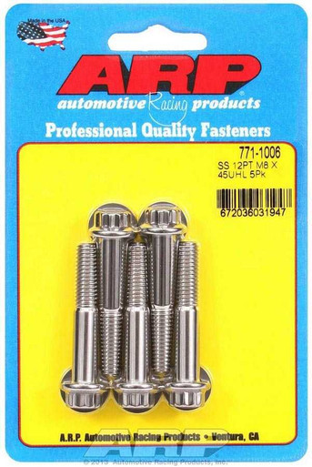 ARP S/S Bolt Kit -12pt (5pk) 8mm x 1.25 x 45mm  ARP771-1006