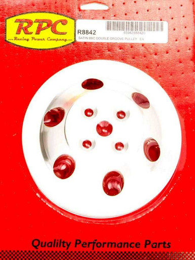 RACING POWER CO-PACKAGED BBC 2 Groove Satin Alum Short W/P Pulley RPCR8842