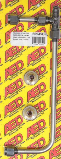 Polished S/S 4150 Carb Fuel Line Kit AED60945BK