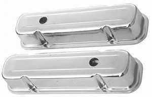 RACING POWER CO-PACKAGED 59-79 PONTIAC 326-455 VALVE COVERS TALL CHROME RPCR9300