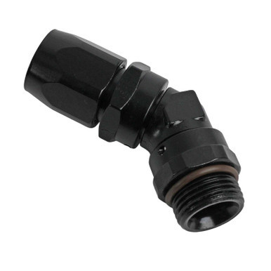 FRAGOLA #12 X 45 X 1 1/16-12 (12)  HOSE END  BLACK FRG184512-BL