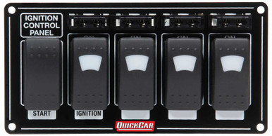 QUICKCAR RACING PRODUCTS IGNITION PANEL W/ ROCKER SWITCHES FUSES & LIGHTS
