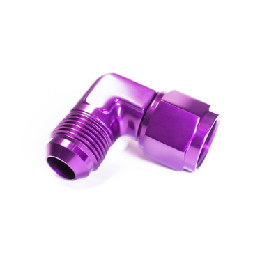 COLOR FITTINGS -03 AN FITTING 90 DEGREE FEMALE TO MALE UNION  - PURPLE COFFMS-03-090-000-PU