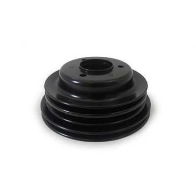 RACING POWER CO-PACKAGED PULLEY CRANK 3-GROOVE BB CHEVY LWP - BLACK RPCR9724BK