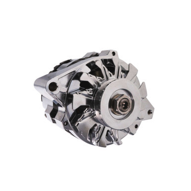 Top Street Performance TSP 6.61 in. GM CS130 Style 160 Amp Chrome Alternator with V-Belt Pulley TSPES1007C
