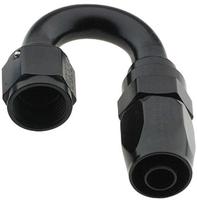 FRAGOLA Hose Fitting #10 180 Deg Pro-Flow Black FRG231810-BL