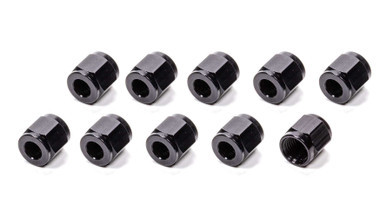 FRAGOLA #6 Aluminum Tube  Nuts (10pk) Black FRG481806-BL-10