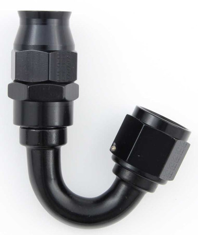FRAGOLA Hose Fitting #10 150 Deg PTFE Black FRG681510-BL