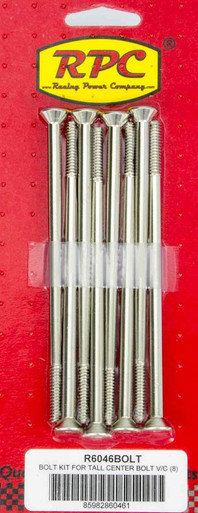 RACING POWER CO-PACKAGED BOLTS FOR SBC ALUM TALL CENTER BOLT V/C 8PK RPCR6046BOLT