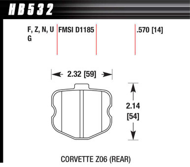 HAWK BRAKE 2006 Corvette ZO6 HP Plus HAWHB532Z570