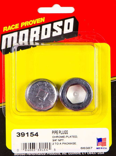 3/4in. NPT Chrome Pipe Plug 2 Per Package MOR39154