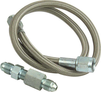 QUICKCAR RACING PRODUCTS GAUGE LINE KIT- 24IN STE EL BRAIDED LINE AND FITT