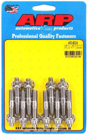 S/S Stud Kit - (10) M8 x 1.25in x  51mm  ARP400-8024