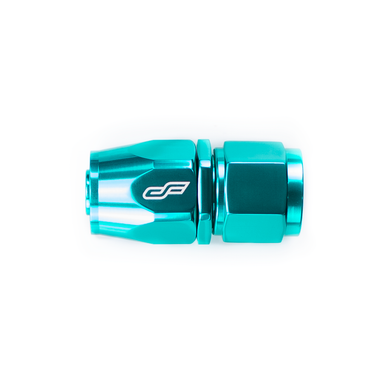 COLOR FITTINGS -12 AN STRAIGHT FEMALE ALUMINUM HOSE END FITTING  - TEAL COFFHE-12-000-000-TL