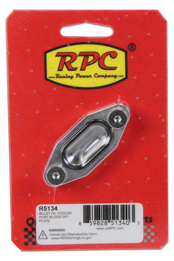 RACING POWER CO-PACKAGED OIL COOLER PORT BLOCK OFF PLATE BILLET RPCR5134