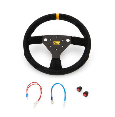 OMP RACING, INC. 320 SP Steering Wheel Black Grip Silver Center OMPOD0-2042-A01-071