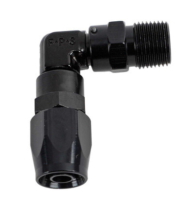 FRAGOLA #6 X 90  HOSE END X 3/8 MPT   BLACK FRG199066-BL
