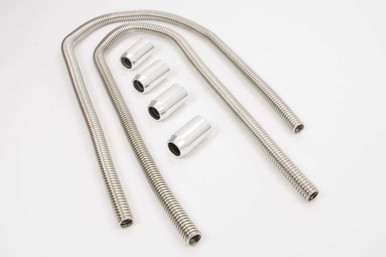 RACING POWER CO-PACKAGED 2-44IN STAINLESS HEATER HOSE KIT W/CHROME ENDS RPCR7314