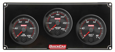 QUICKCAR RACING PRODUCTS REDLINE 3 GAUGE PANEL OP/WT/VOLT QRP69-3017