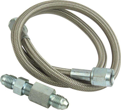 QUICKCAR RACING PRODUCTS GAUGE LINE KIT- 12IN STE EL BRAIDED LINE AND FITT