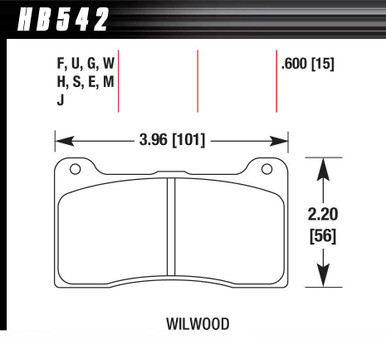 HAWK BRAKE Brake Pad Billet DynaPro Narrow DTC-30 HAWHB542W600