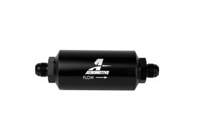 AEROMOTIVE 6an Inline Fuel Filter 10 Micron 2in OD Black AFS12345
