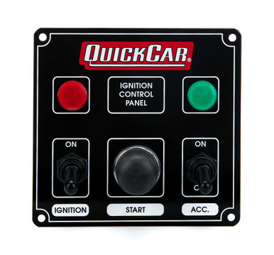 QUICKCAR RACING PRODUCTS IGNITION PANEL BLACK W/ 1 ACC. & LIGHTS