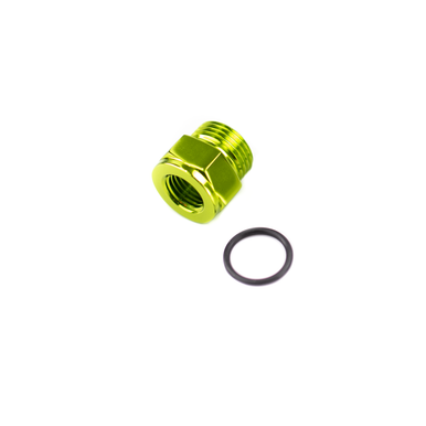 COLOR FITTINGS -8 AN ORB PLUG TO 1/4" NPT  - GREEN COFFPO-08-014-000-GR