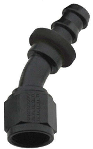 FRAGOLA Hose Fitting #16 30 Deg Push Lock Black FRG203016-BL