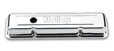 HOLLEY SBC Chrome Valve Covers w/Holley Logo - Short HLY241-80