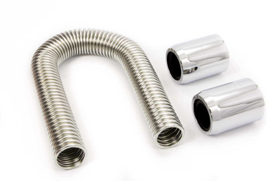 RACING POWER CO-PACKAGED 12in Stainless Hose Kit w/Chrome ends RPCR7302