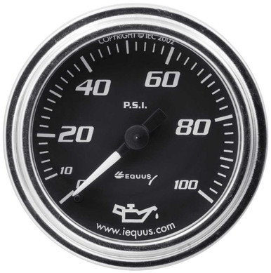 EQUUS 2.0 Dia Oil Pressure Gauge Chrome  0-100psi EQUE7244