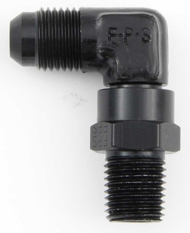FRAGOLA #10 x 1/2 MPT 90 Deg Swivel Adapter Black FRG499110-BL