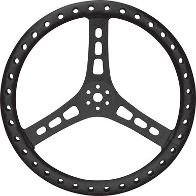 QUICKCAR RACING PRODUCTS 15IN STEERING WHEEL L/W ALUMINUM BLACK QRP68-006
