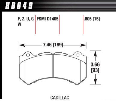 HAWK BRAKE Brake Pads GM / Dodge Front Ceramic HAWHB649Z605