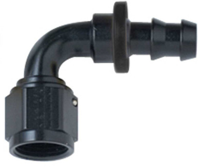 FRAGOLA Hose Fitting #10 90 Deg Push Lock Black FRG209010-BL