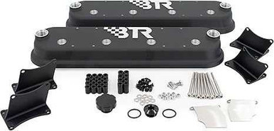 BRIAN TOOLEY RACING Valve Covers w/Coil Mounts - Black BTRVCA-02-BLK-CM