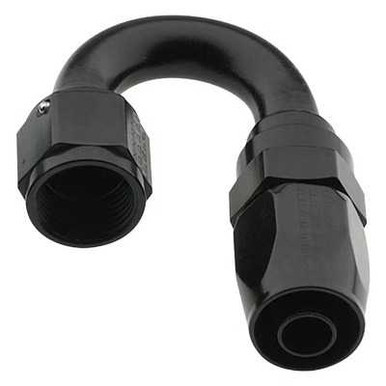 FRAGOLA HOSE FITTING #6 180 DEG. TO #8 HOSE BLACK FRG231805-BL