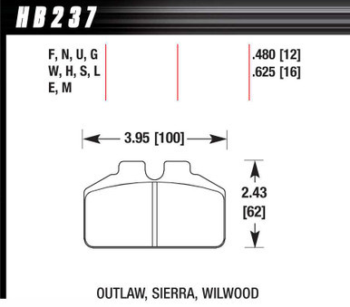HAWK BRAKE DL Bridgebolt DTC-30 HAWHB237W625