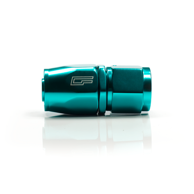 COLOR FITTINGS -12 AN STRAIGHT FEMALE ALUMINUM HOSE END (PTFE)  - TEAL COFFPE-12-000-000-TL