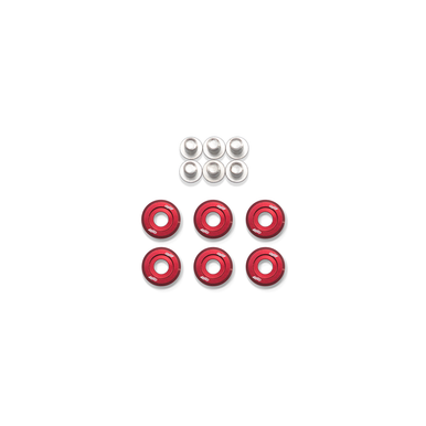COLOR FITTINGS M6 LOW PROFILE WASHER SET (TITANIUM HARDWARE)  - RED COFLPW-M6-WSH-0TI-RD