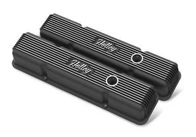HOLLEY SBC Holley Die Cast Alm Valve Cover Set Black HLY241-242