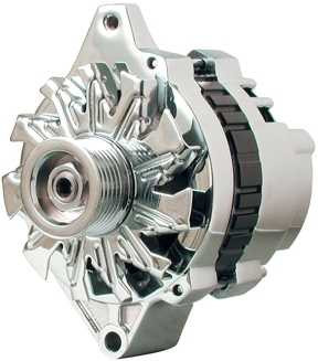 POWERMASTER Chrome 140 Amp Small Delco Alternator PWM37803
