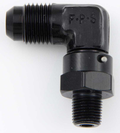 FRAGOLA #6 x 1/8 MPT 90 Deg Swivel Adapter Black FRG499162-BL