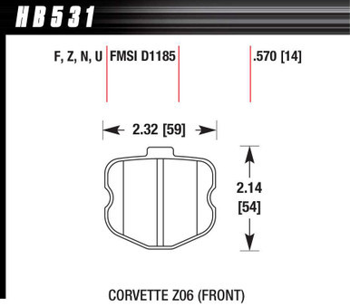 HAWK BRAKE 2006 Corvette ZO6 Perf Ceramic HAWHB531Z570