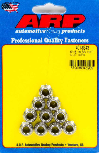 ARP S/S 12pt. Nut - 5/16-18 10pk  ARP401-8343