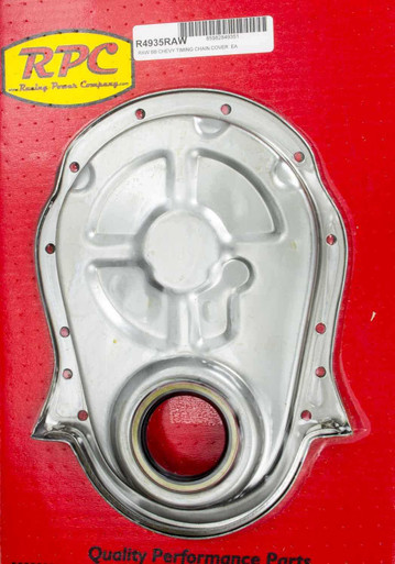 RACING POWER CO-PACKAGED BBC Steel Timing Chain Cover Unplated RPCR4935RAW