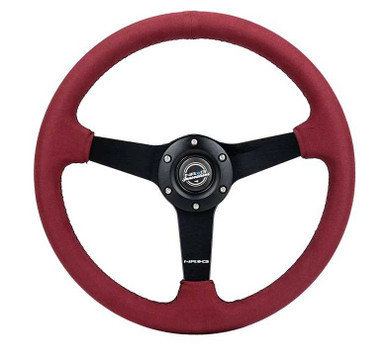 NRG INNOVATION Steering Wheel 350mm 1.5 in Dish Burgundy Alcanta NRGRST-037MB-BUA