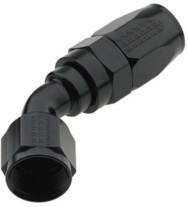 FRAGOLA Hose Fitting #6 45 Deg Pro-Flow Black FRG224506-BL
