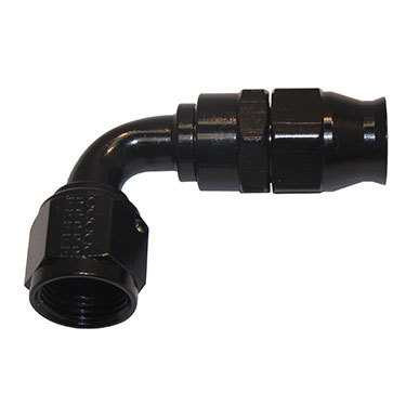 FRAGOLA Hose Fitting #12 90 Deg PTFE Black FRG689012-BL